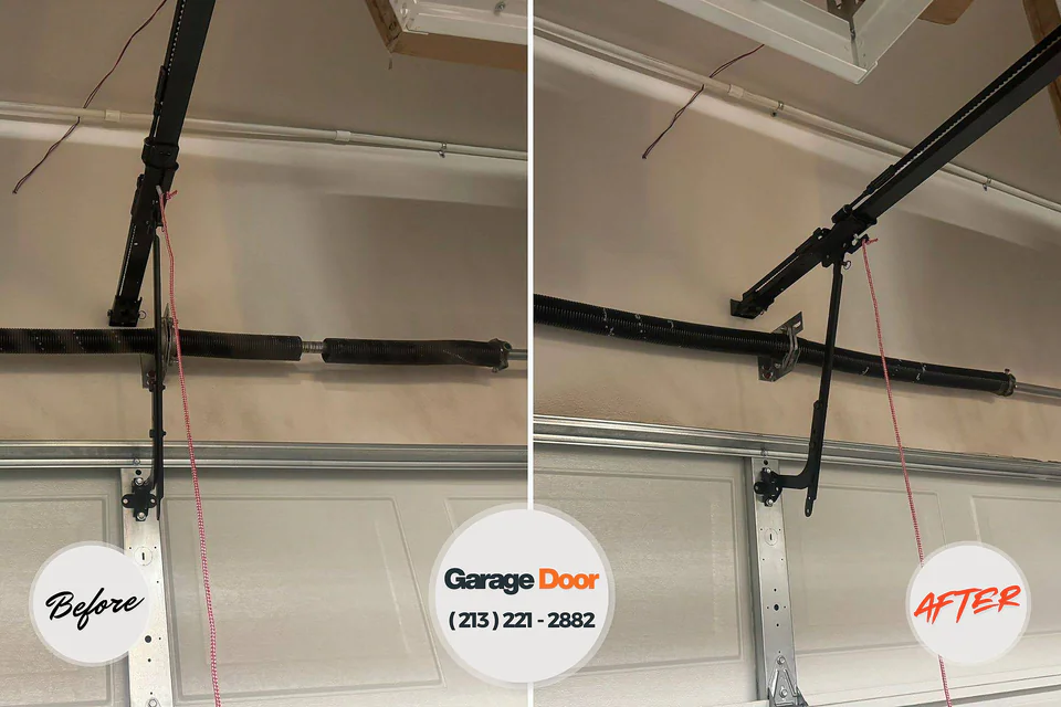Before and after: garage door repair New Market, AL